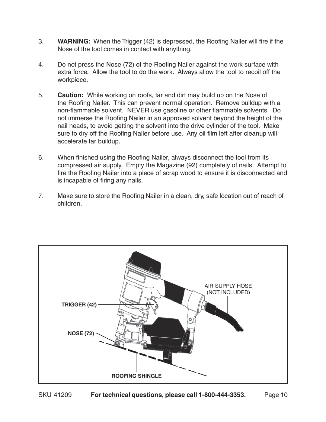 Harbor Freight Tools 41209 operating instructions Roofing Shingle 