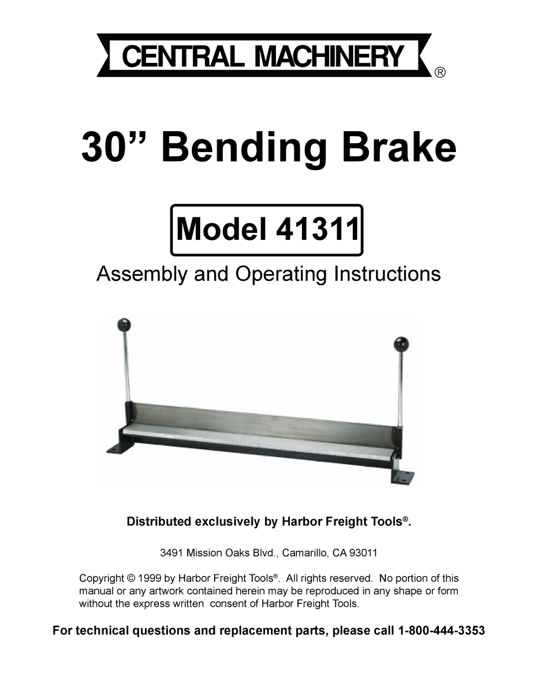 Harbor Freight Tools 41311 operating instructions Model, Assembly and Operating Instructions 