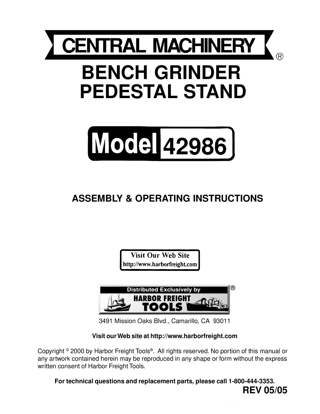 Harbor Freight Tools 42986 operating instructions 