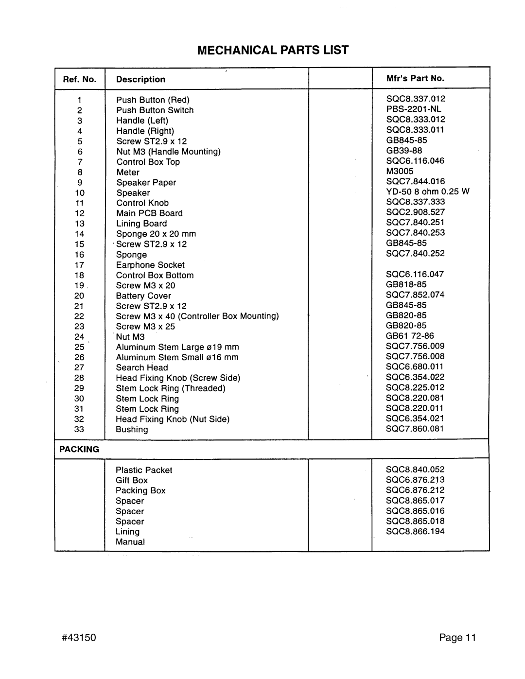 Harbor Freight Tools operating instructions #43150 