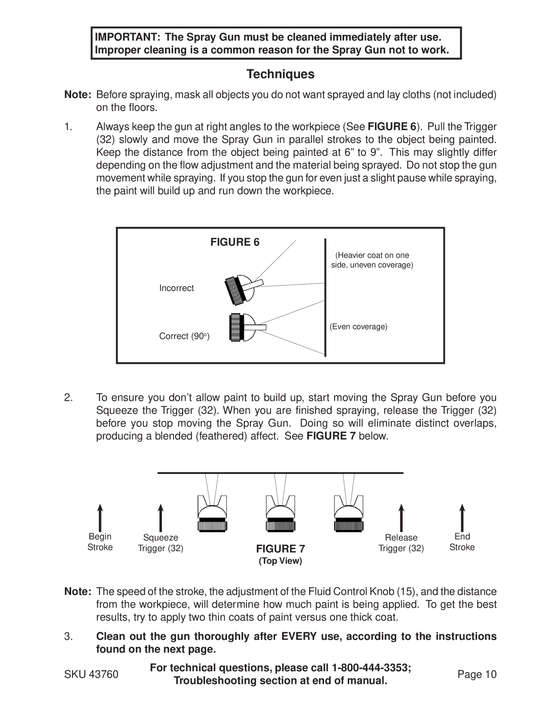 Harbor Freight Tools 43760 operating instructions Techniques 