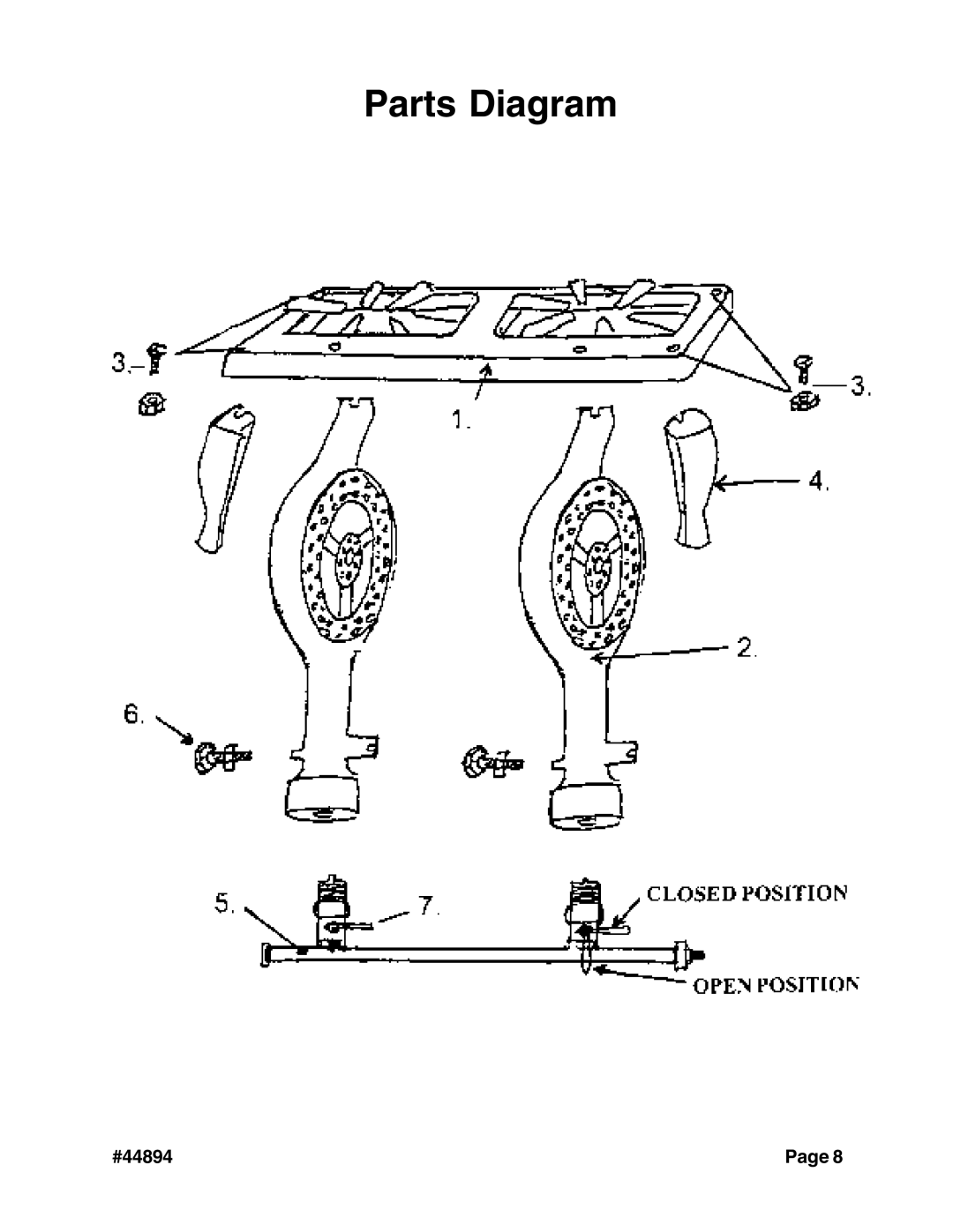 Harbor Freight Tools 44894 manual Parts Diagram 