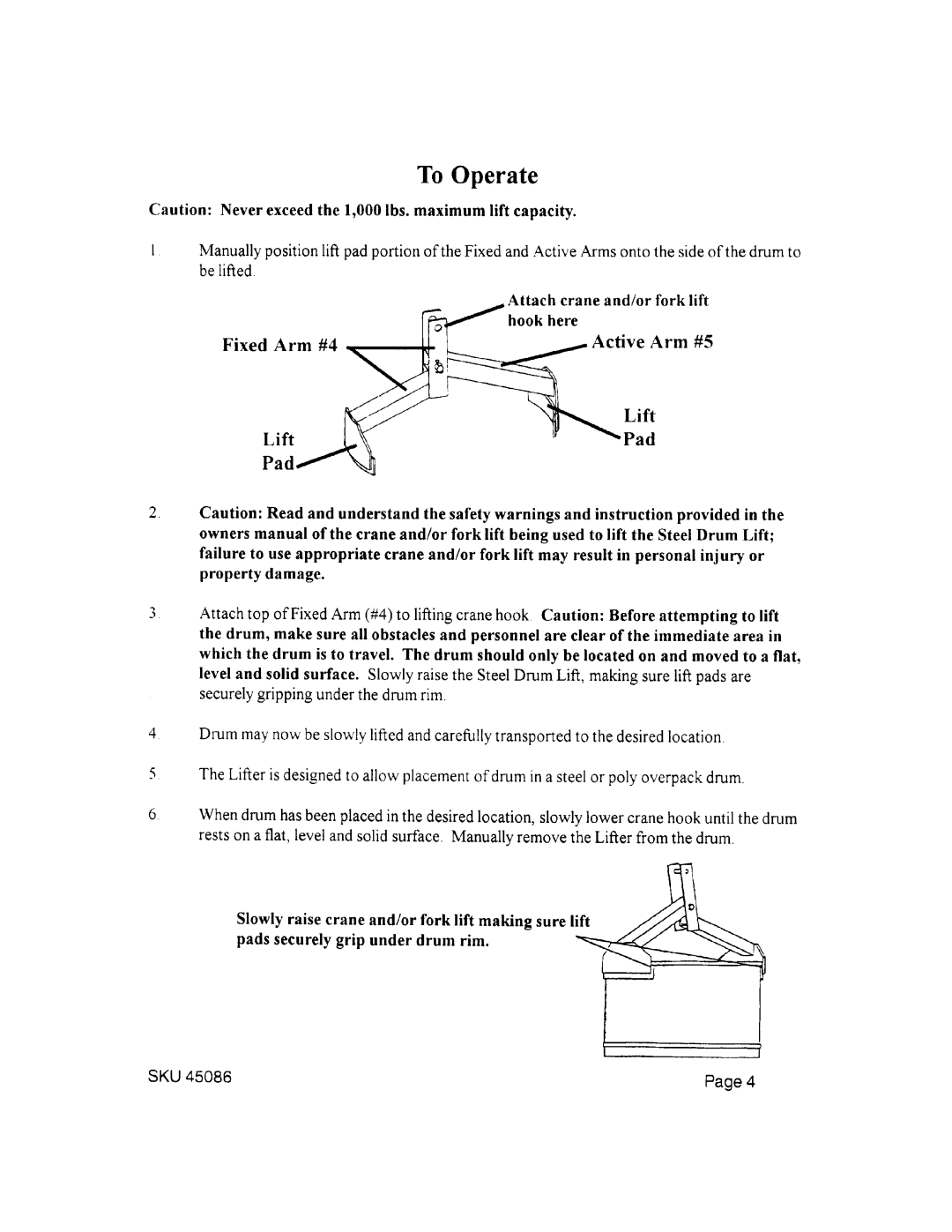 Harbor Freight Tools 45086 manual 