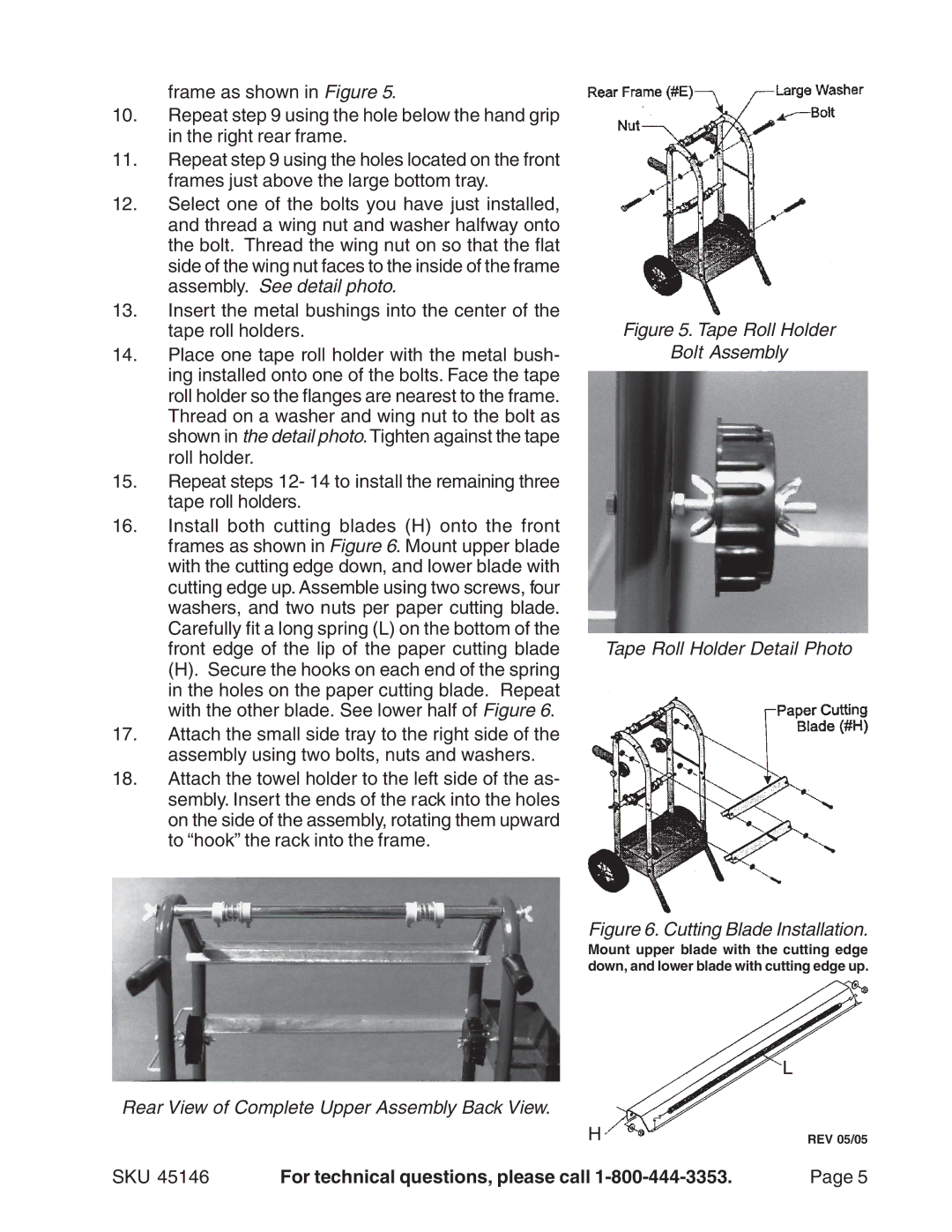 Harbor Freight Tools 45146 manual Tape Roll Holder Bolt Assembly Tape Roll Holder Detail Photo 