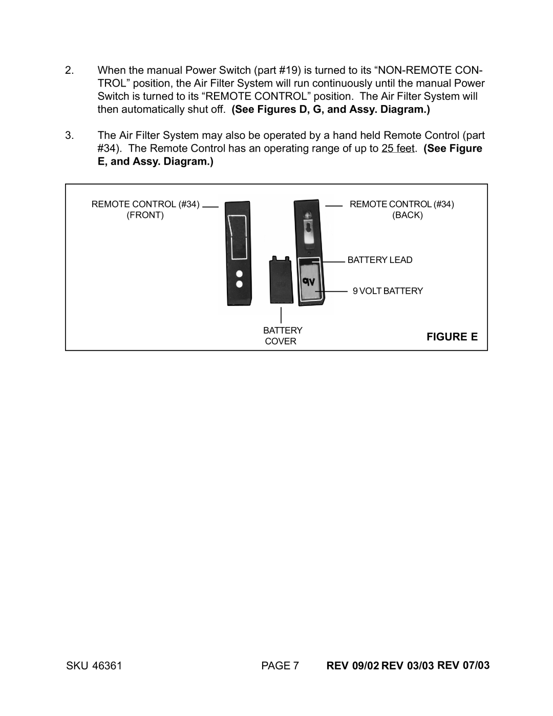 Harbor Freight Tools 46361 manual Figure E 