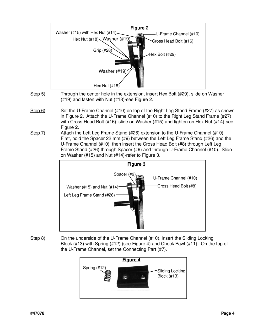 Harbor Freight Tools 47078 operating instructions Washer #19 