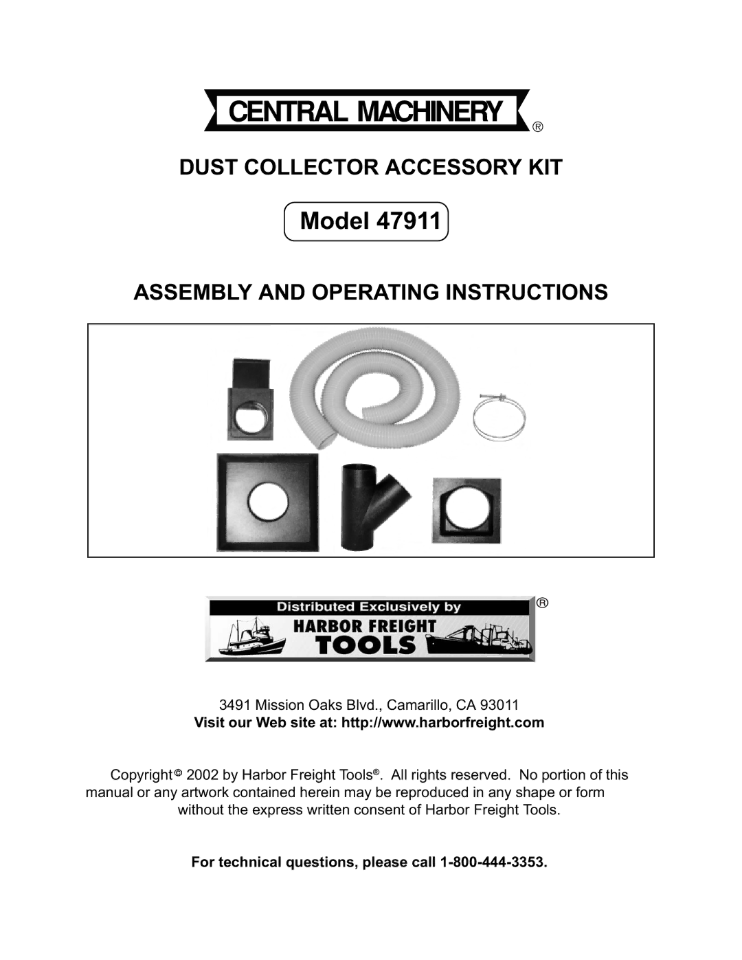 Harbor Freight Tools 47911 operating instructions Model 