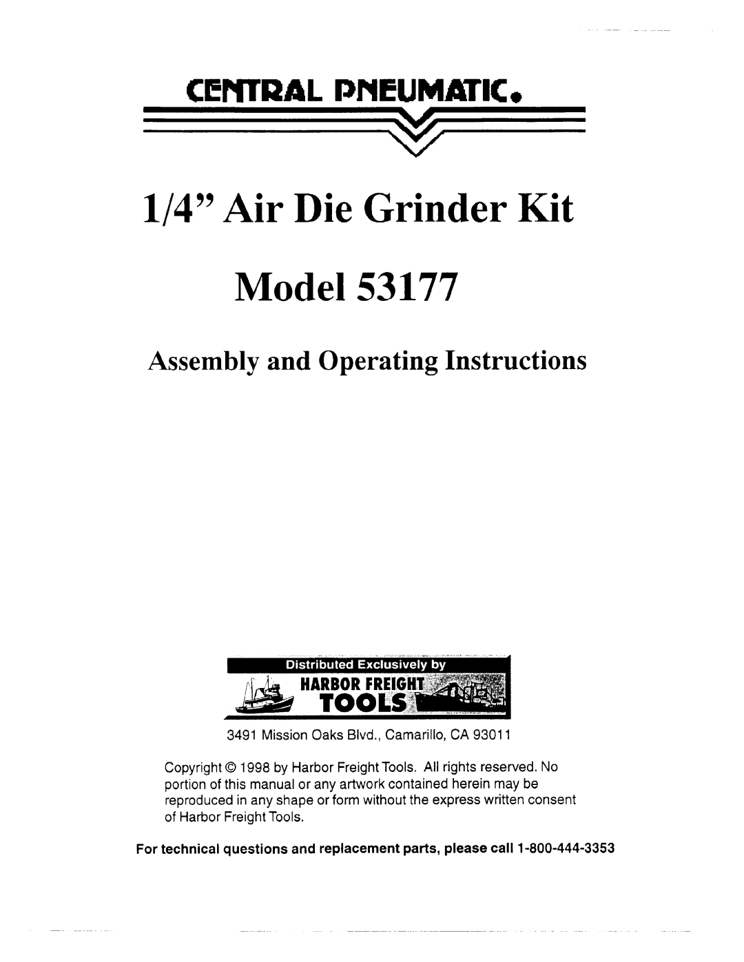 Harbor Freight Tools 53177 manual 