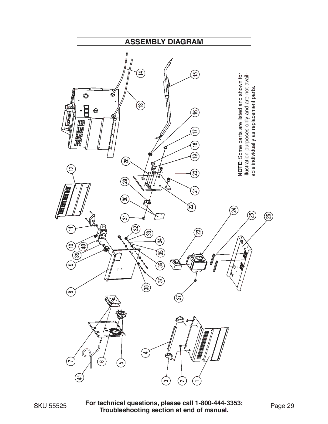 Harbor Freight Tools 55525 manual Assembly Diagram 