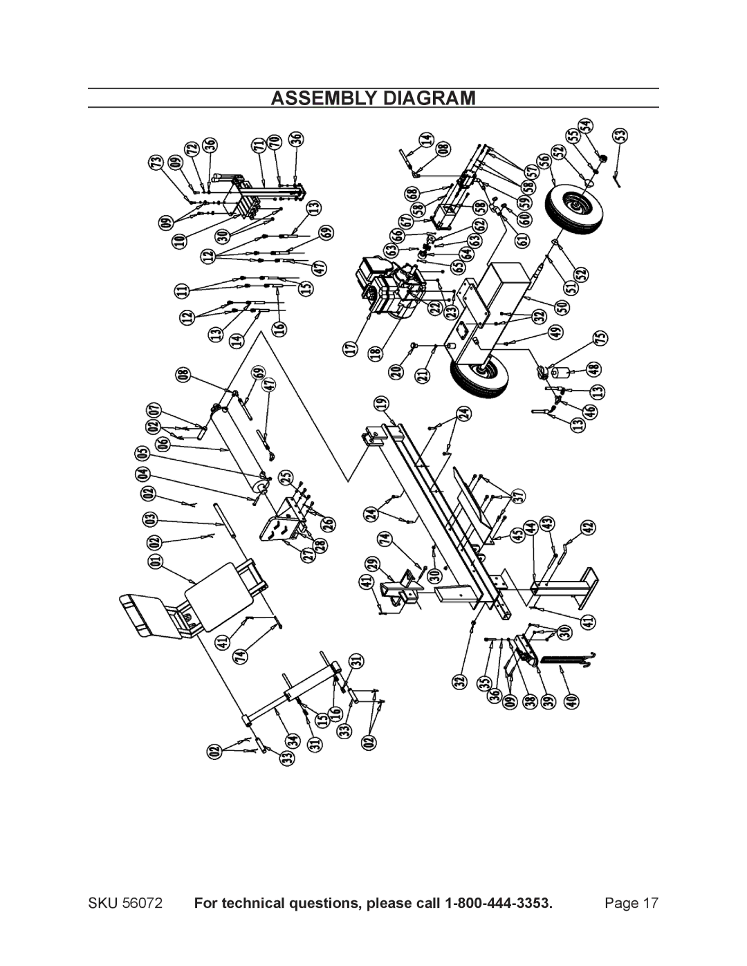 Harbor Freight Tools 56072 manual Assembly Diagram 