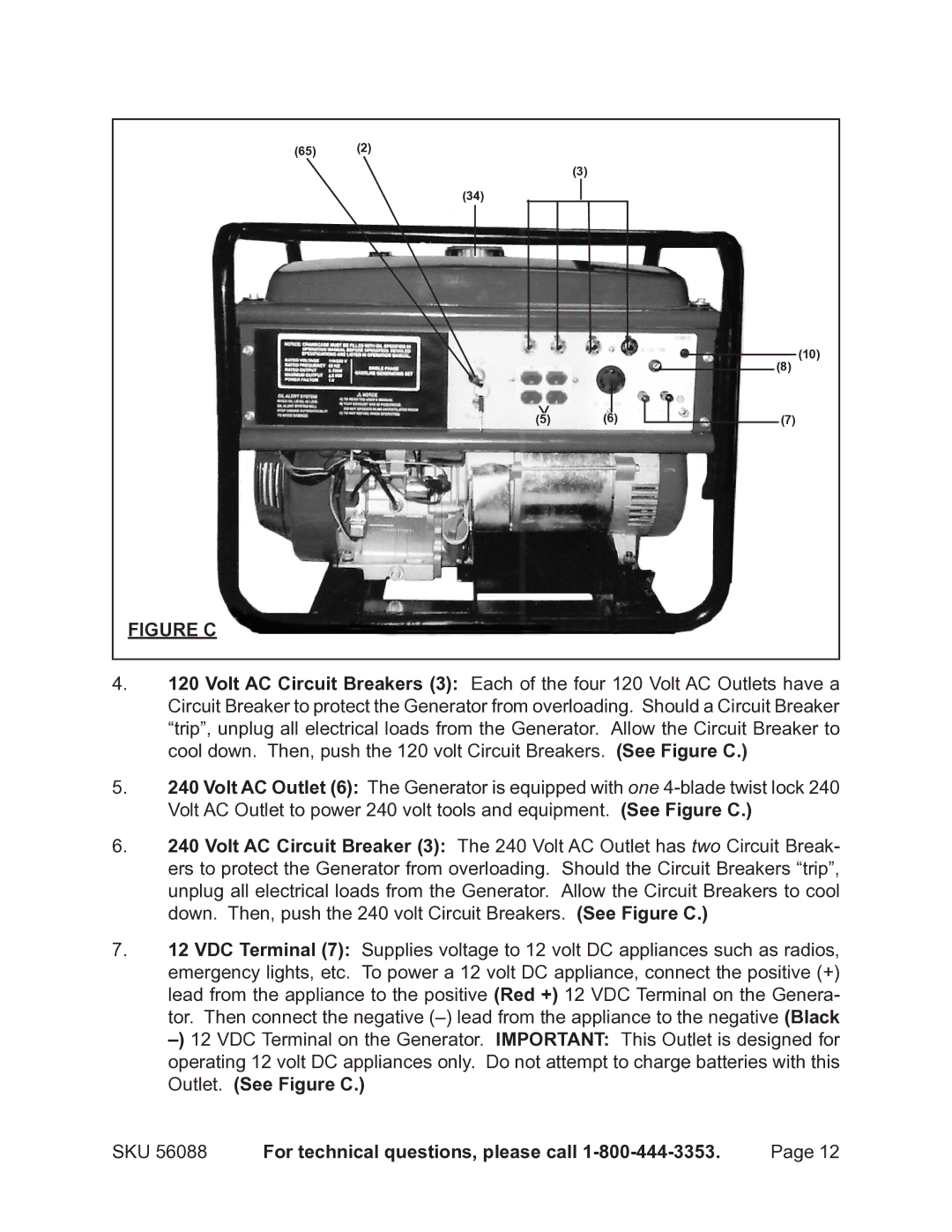 Harbor Freight Tools 56088 warranty Figure C 