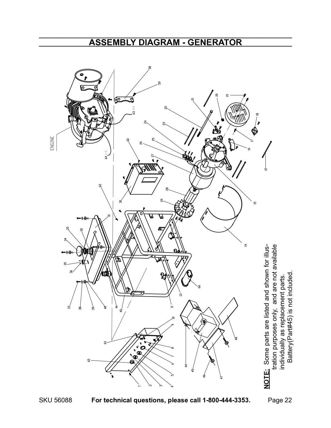 Harbor Freight Tools 56088 warranty Assembly Diagram Generator 