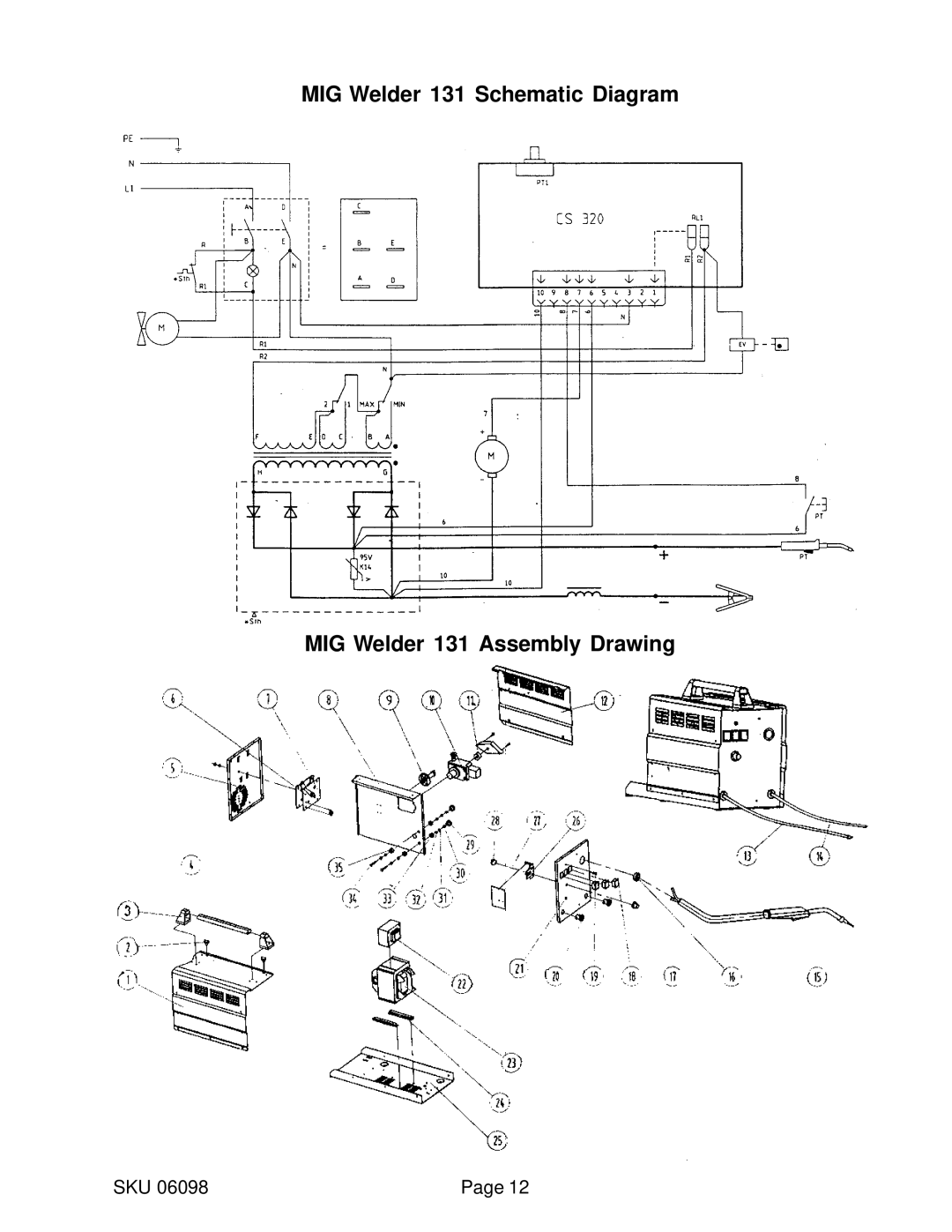 Harbor Freight Tools 6098 operating instructions Sku 