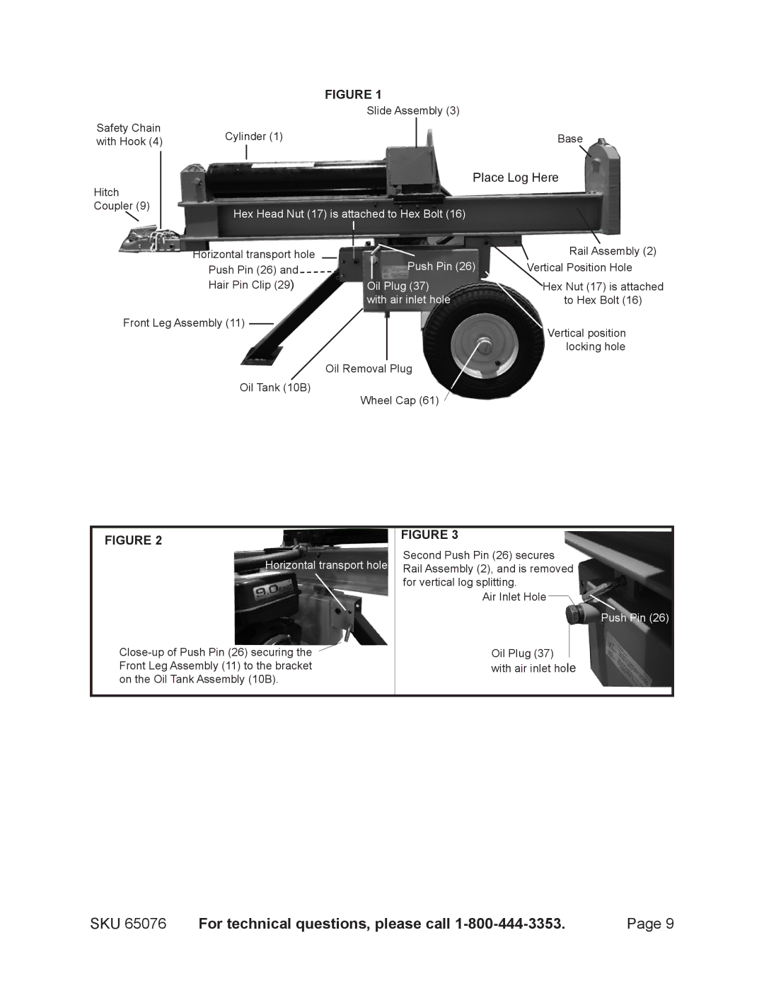 Harbor Freight Tools 65076 manual Place Log Here 