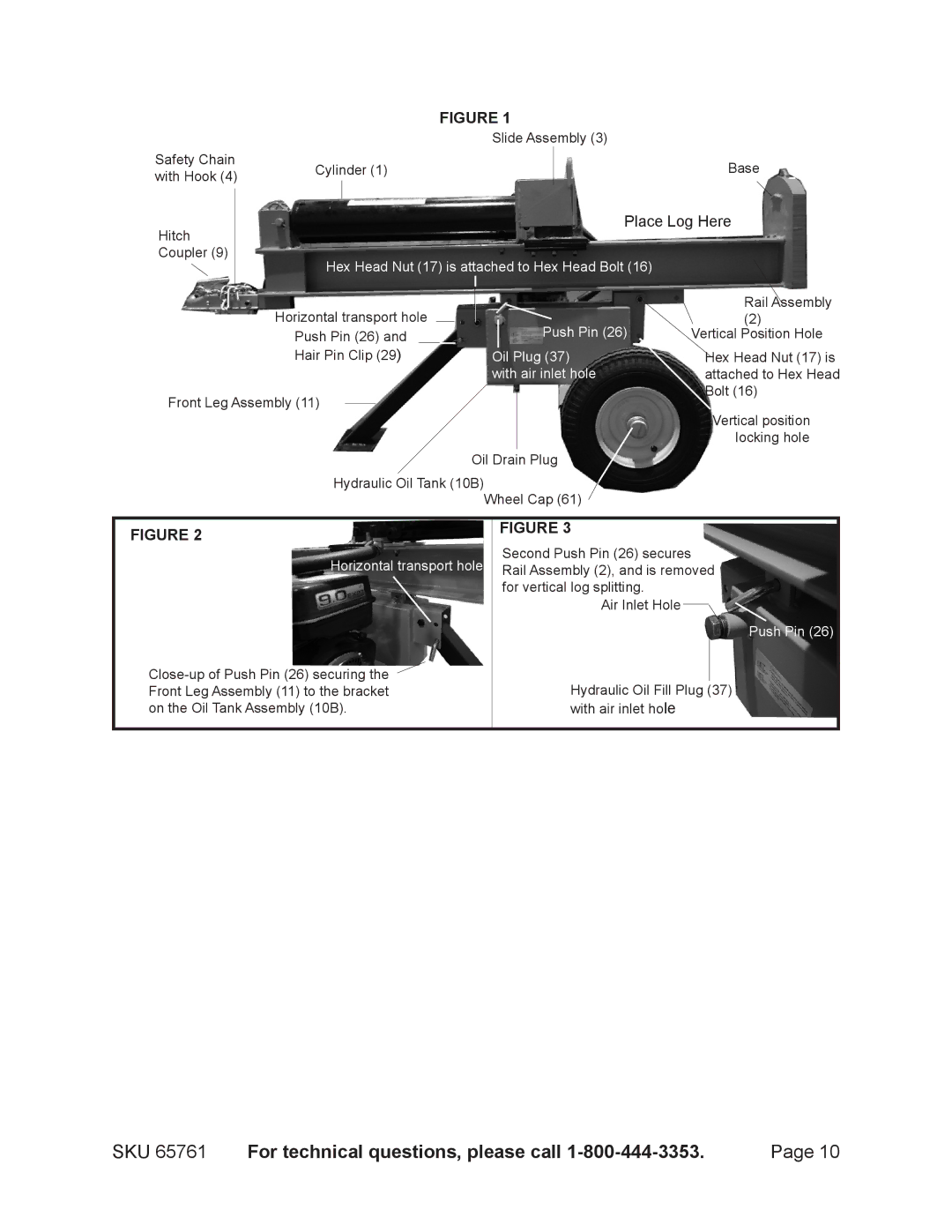 Harbor Freight Tools 65761 manual Place Log Here 