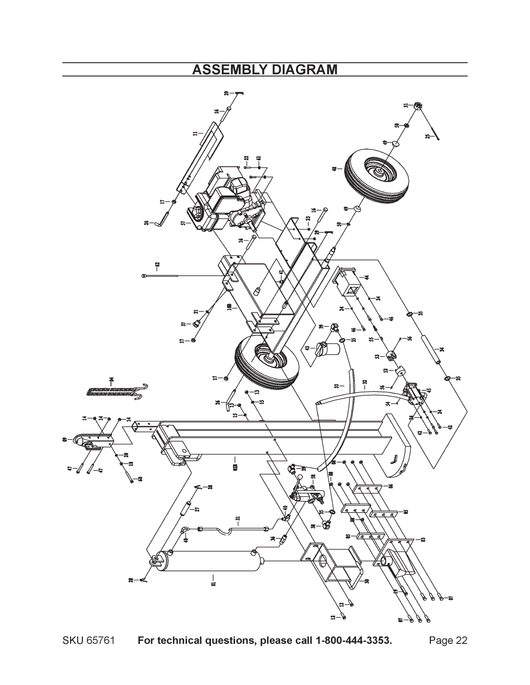 Harbor Freight Tools 65761 manual Assembly Diagram 