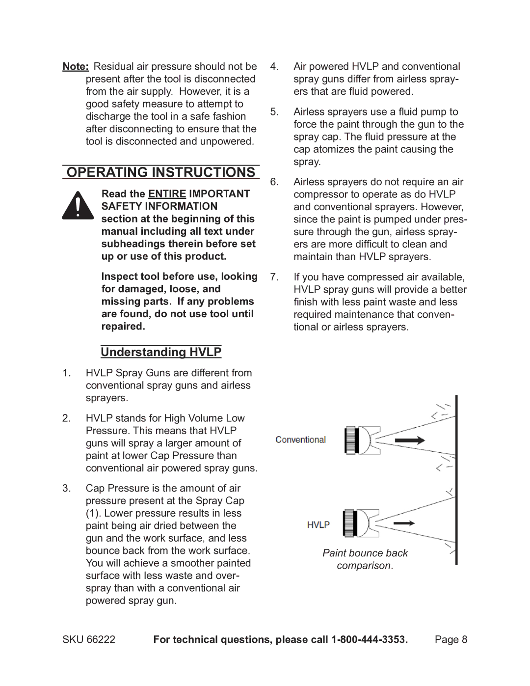 Harbor Freight Tools 66222 operating instructions Operating Instructions, Understanding Hvlp 