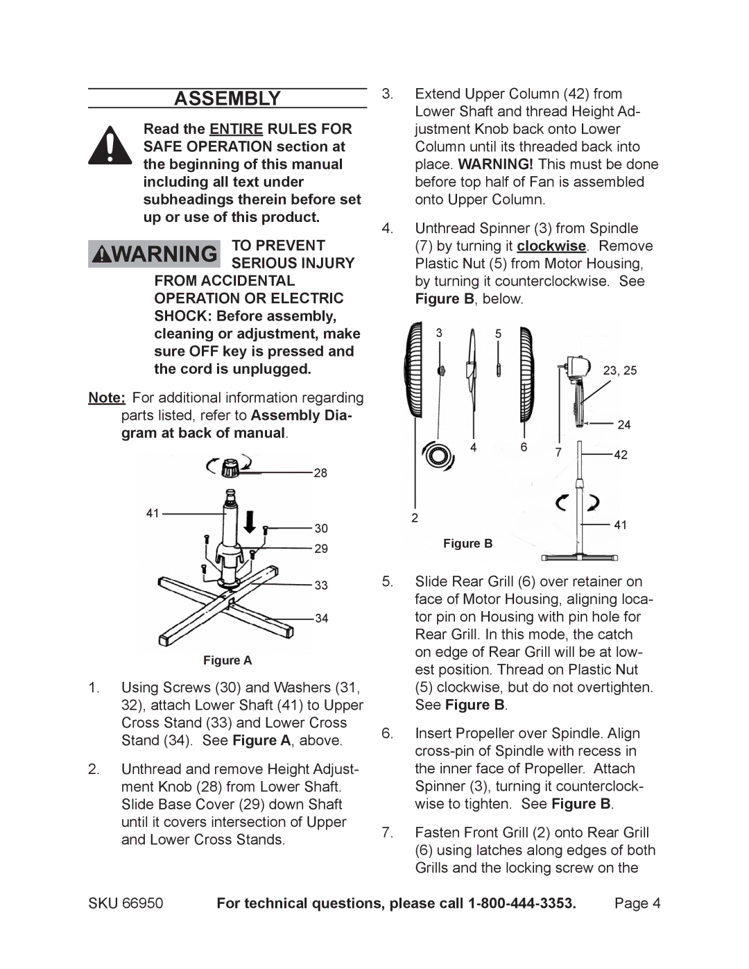 Harbor Freight Tools 66950 manual Assembly, Figure a 