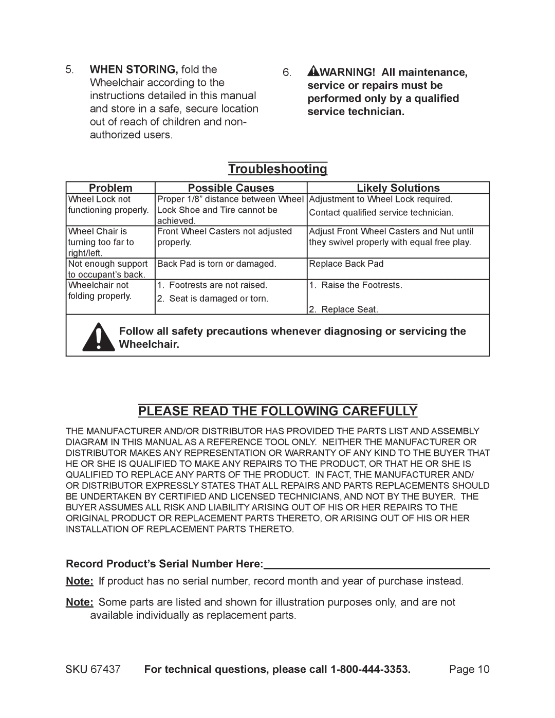 Harbor Freight Tools 67437 operating instructions 