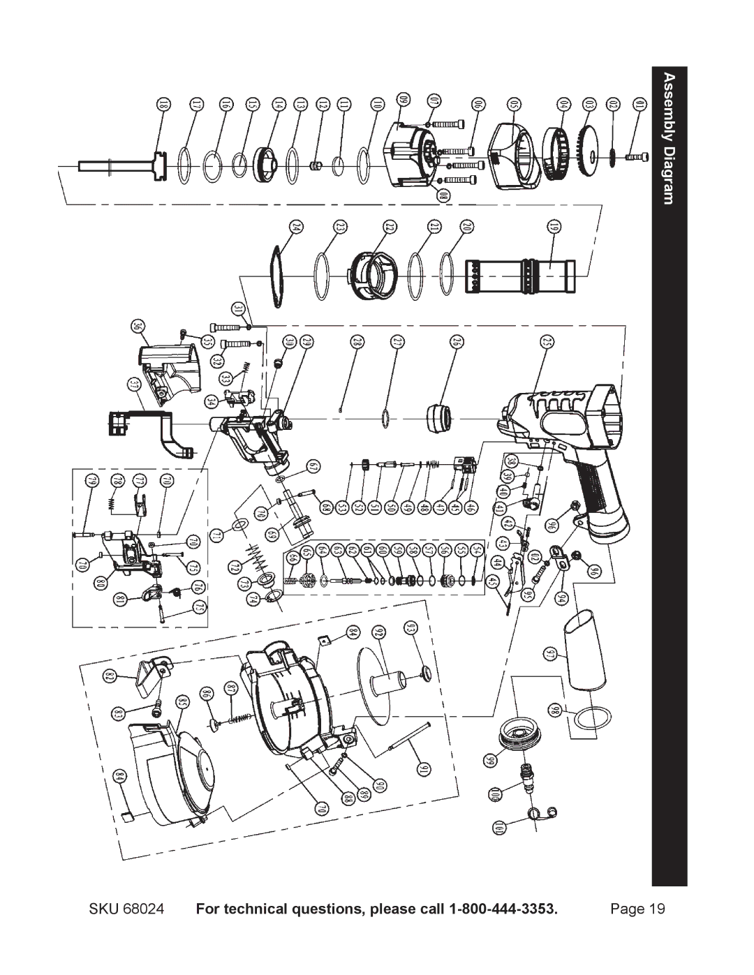 Harbor Freight Tools 68024 operating instructions Assembly Diagram 