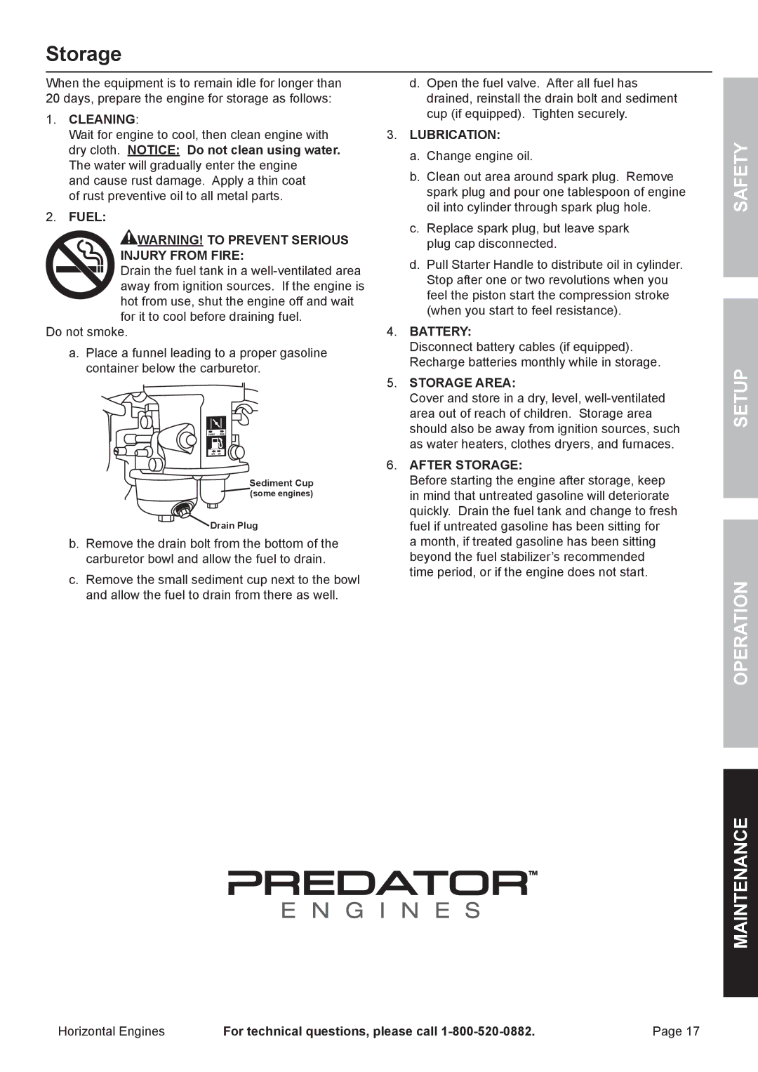 Harbor Freight Tools 68306, 68120 owner manual Storage 