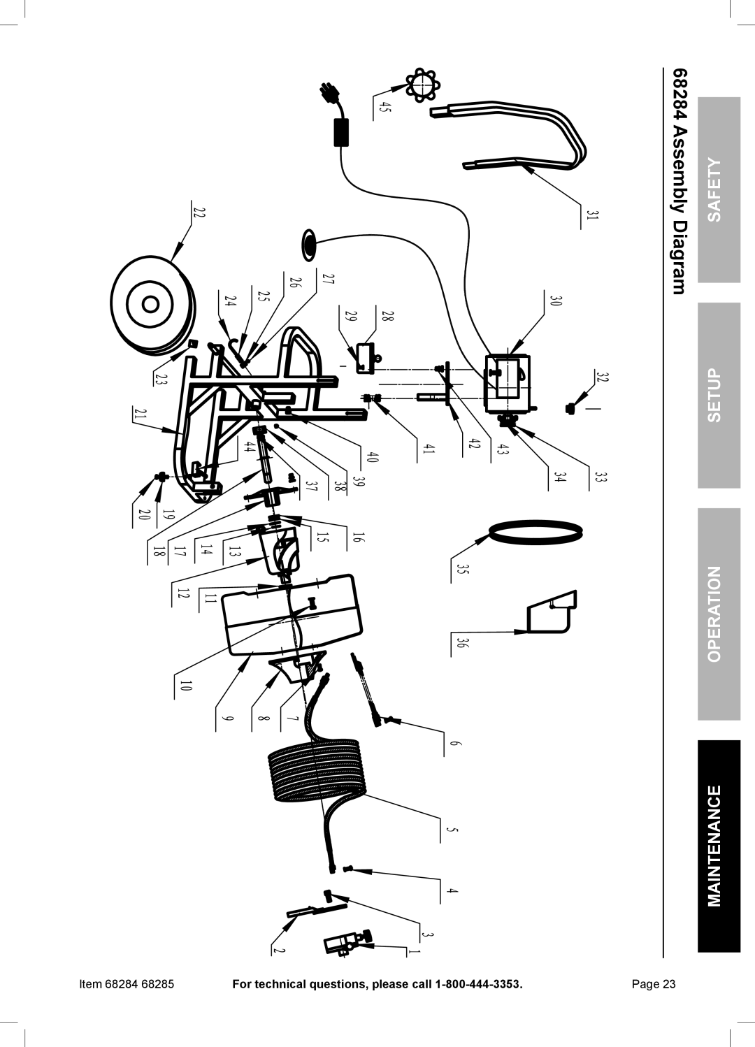 Harbor Freight Tools 68284, 68285 owner manual Assembly Diagram 