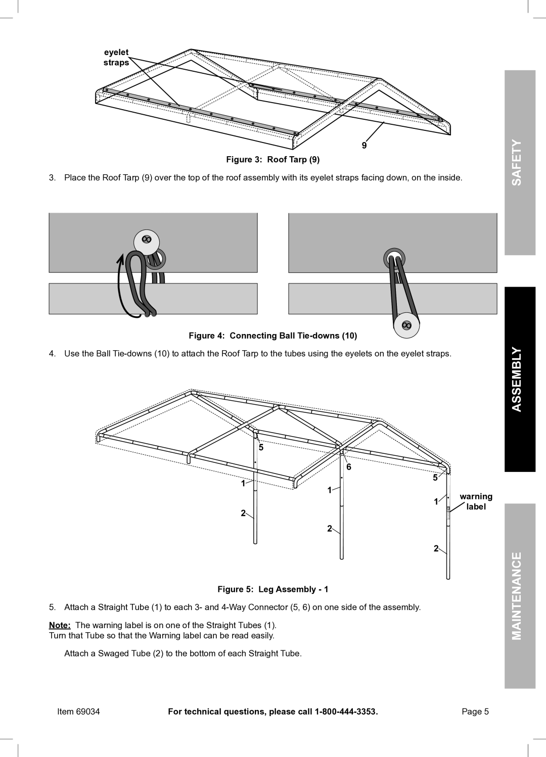 Harbor Freight Tools 69034 owner manual Roof Tarp 