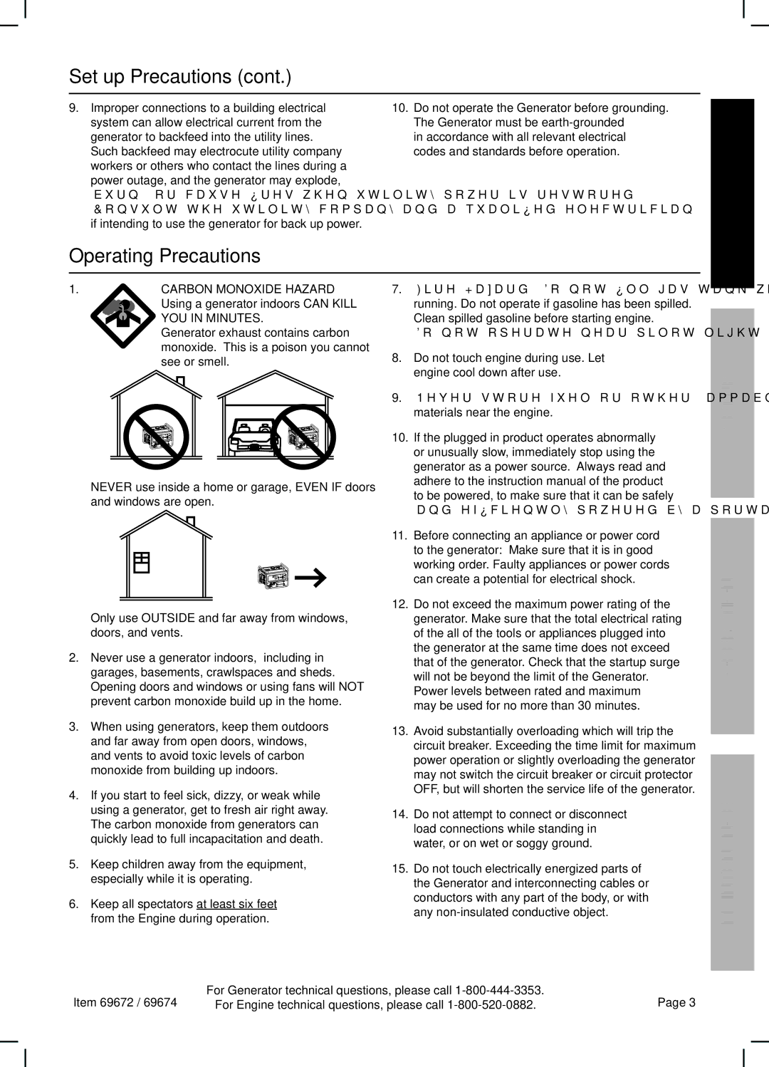 Harbor Freight Tools 69672 manual Operating Precautions, Setup Operation Maintenance, YOU in Minutes 