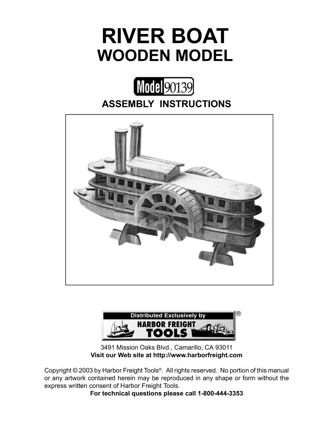 Harbor Freight Tools 90139 manual River Boat 