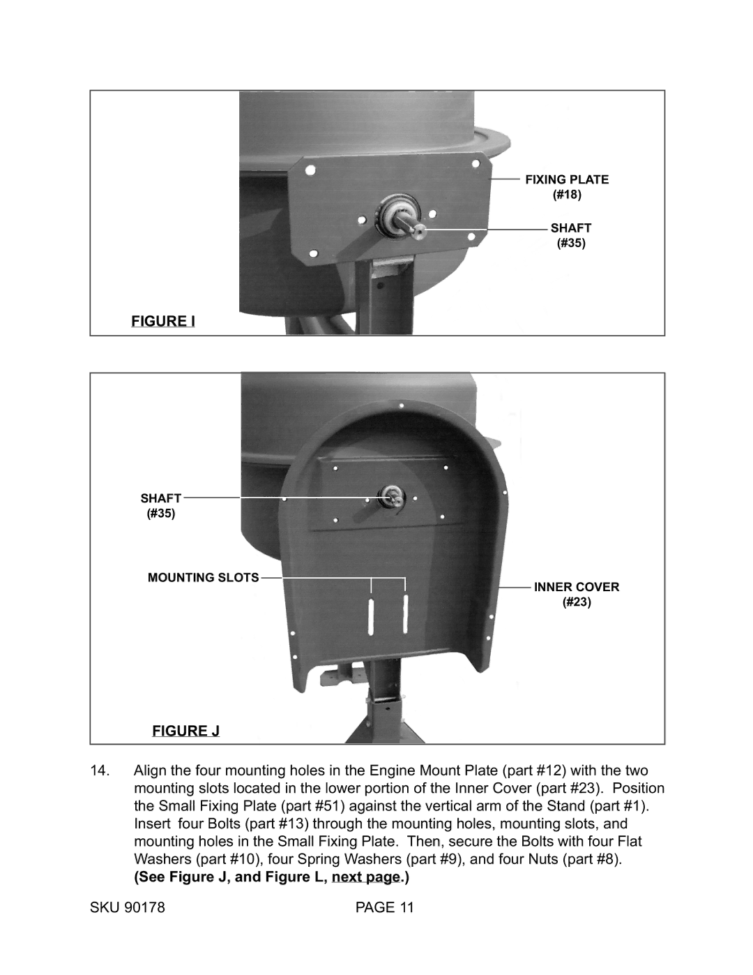 Harbor Freight Tools 90178 operating instructions Figure J 