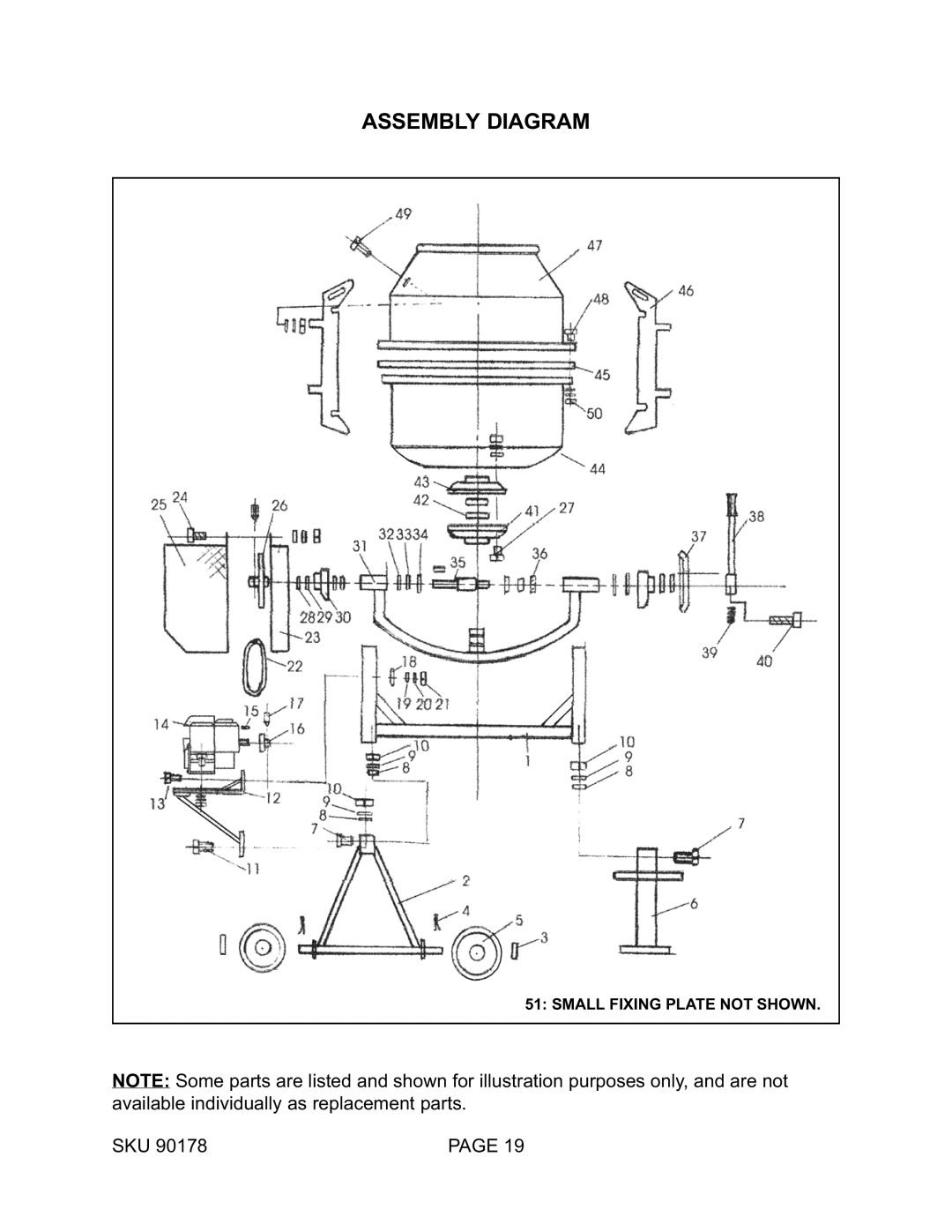 Harbor Freight Tools 90178 operating instructions Assembly Diagram 