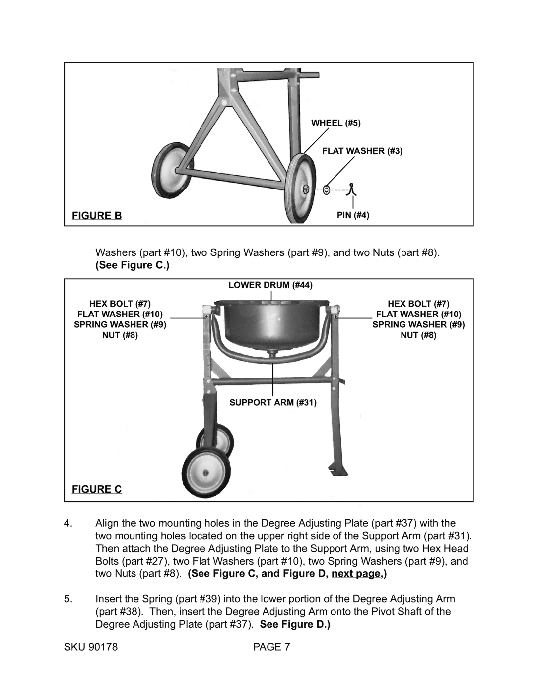 Harbor Freight Tools 90178 operating instructions Figure B 