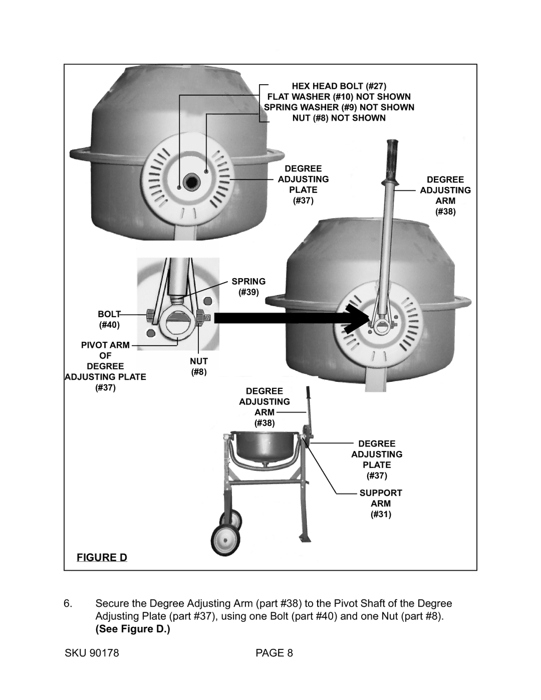 Harbor Freight Tools 90178 operating instructions Figure D 