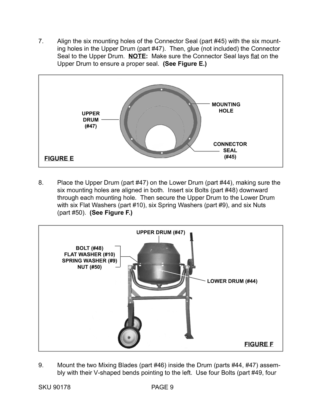 Harbor Freight Tools 90178 operating instructions Figure E 