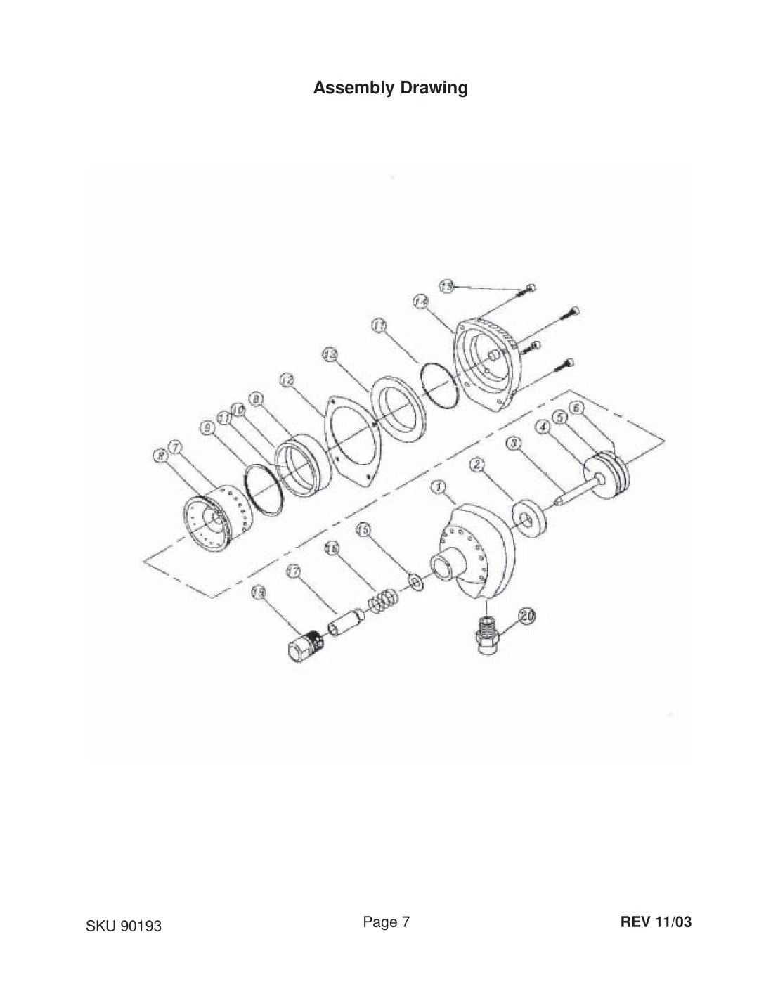 Harbor Freight Tools 90193 operating instructions Assembly Drawing 