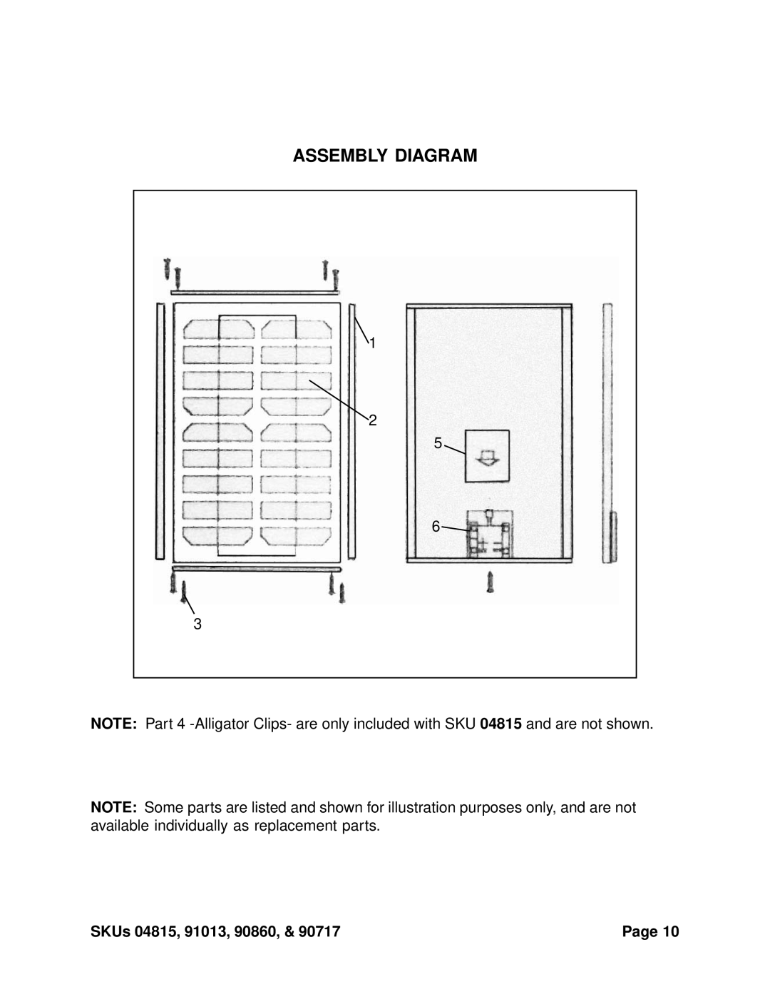 Harbor Freight Tools 90717, 90860, 91013, 4815 manual Assembly Diagram 