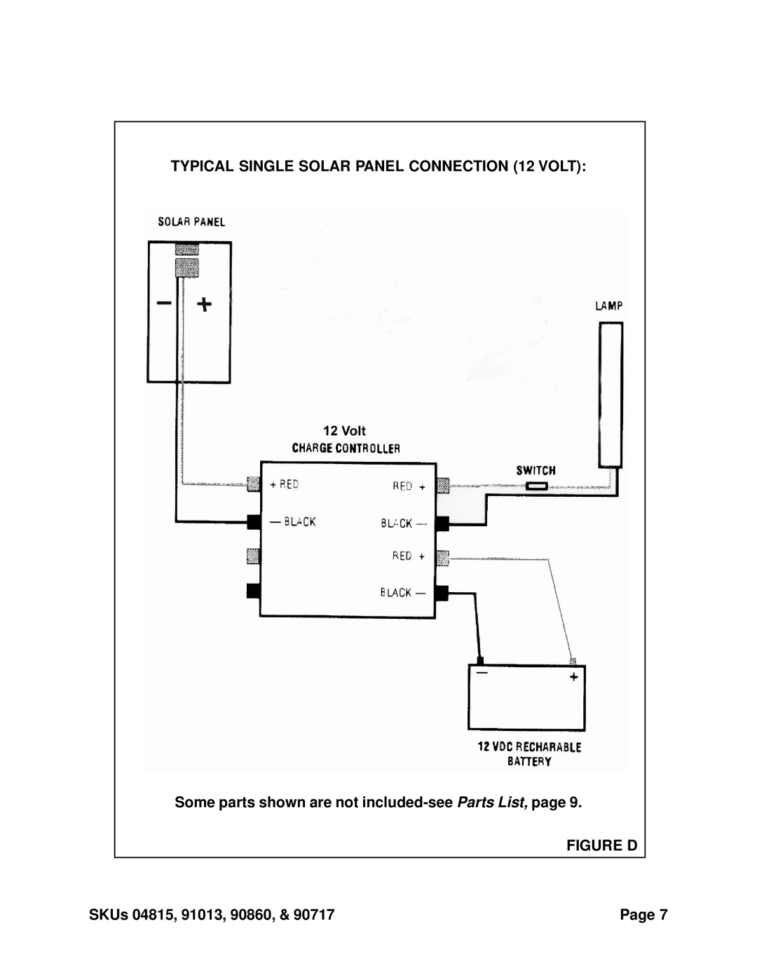 Harbor Freight Tools 4815, 90860, 91013, 90717 manual Figure D 