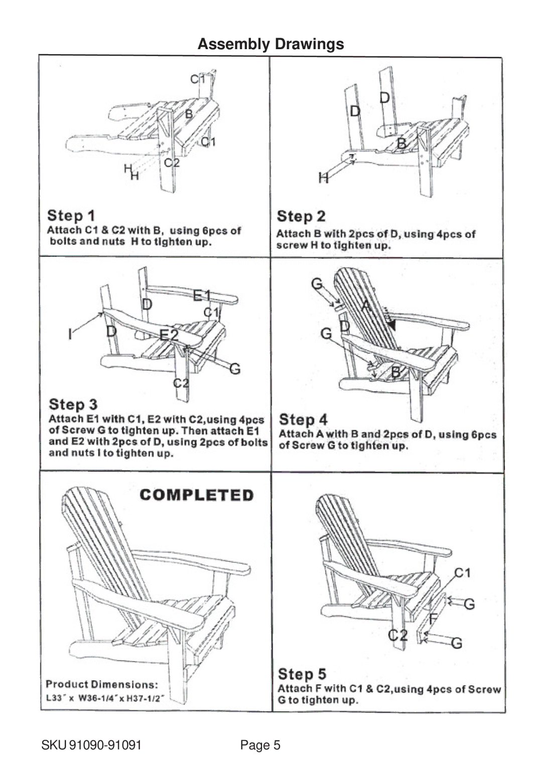 Harbor Freight Tools 91090, 91091 operating instructions Assembly Drawings 