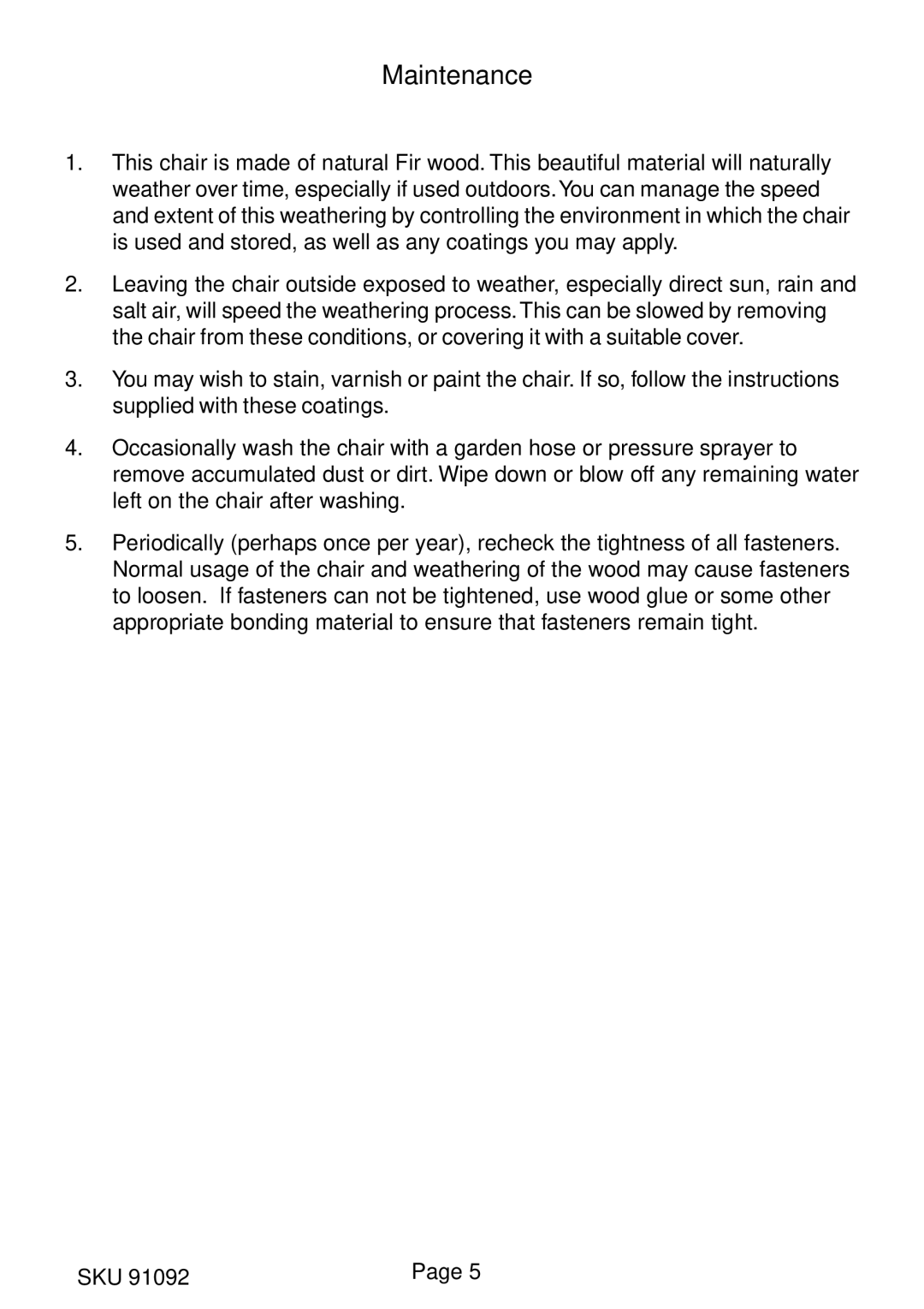 Harbor Freight Tools 91092 operating instructions Maintenance 