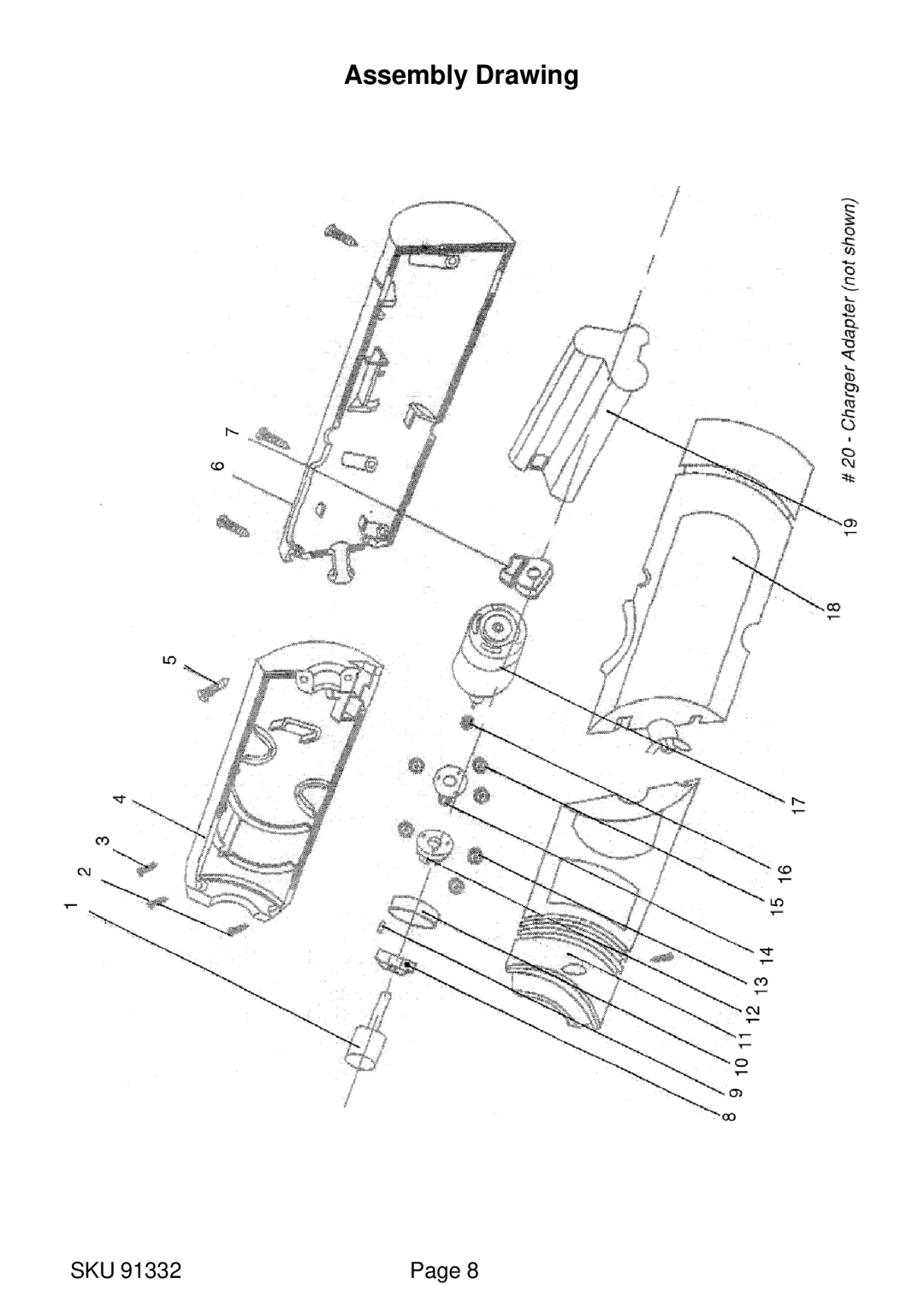 Harbor Freight Tools 91332 operating instructions Assembly Drawing 