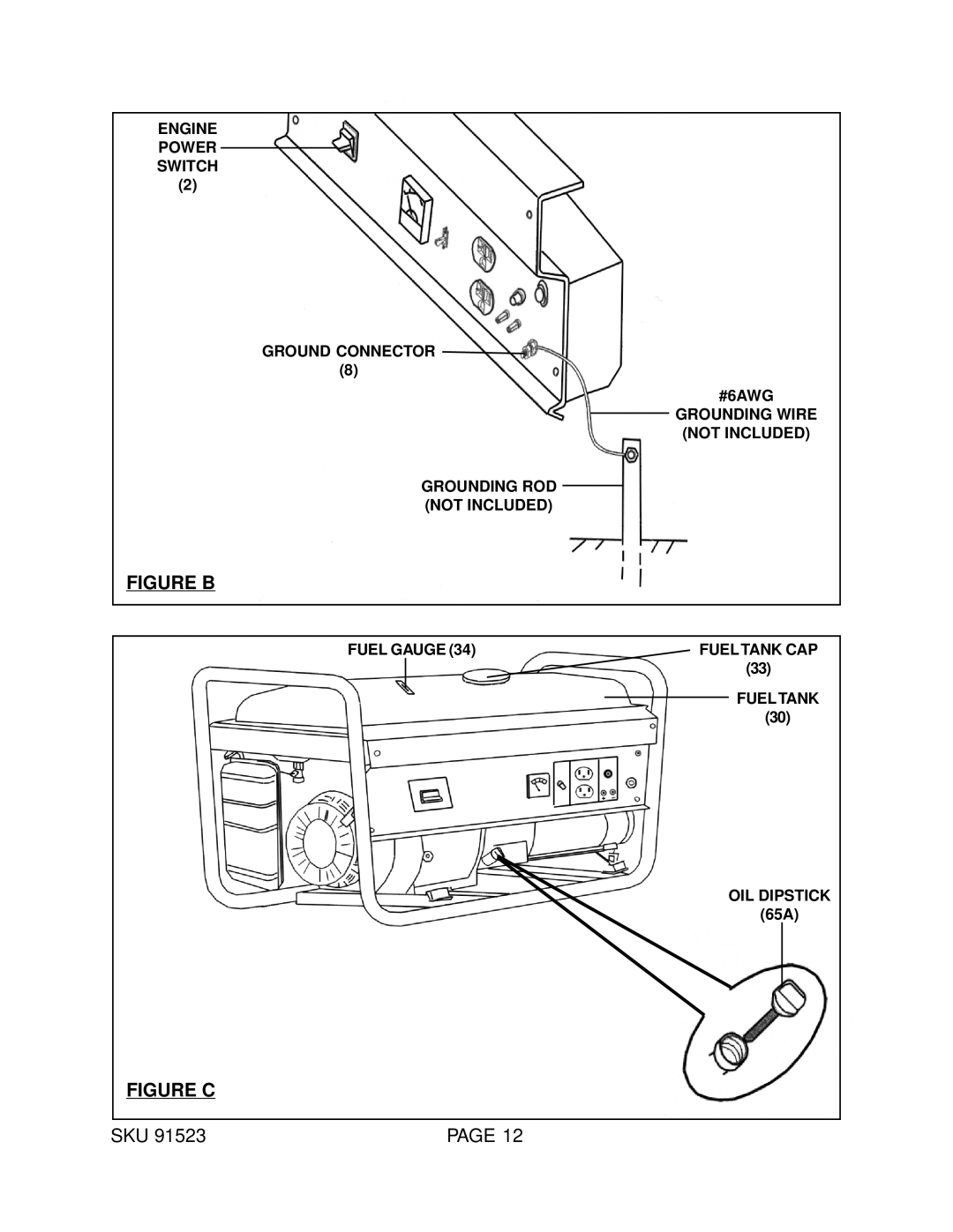 Harbor Freight Tools 91523 manual Figure B 