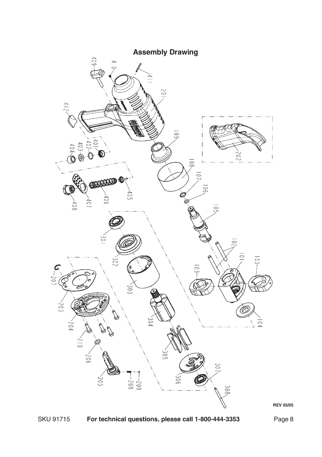 Harbor Freight Tools 91715 operating instructions Assembly Drawing 