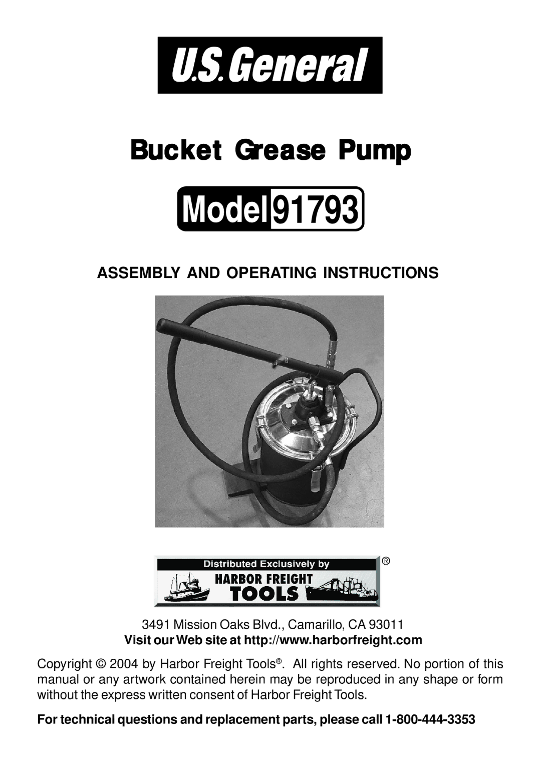 Harbor Freight Tools 91793 manual 