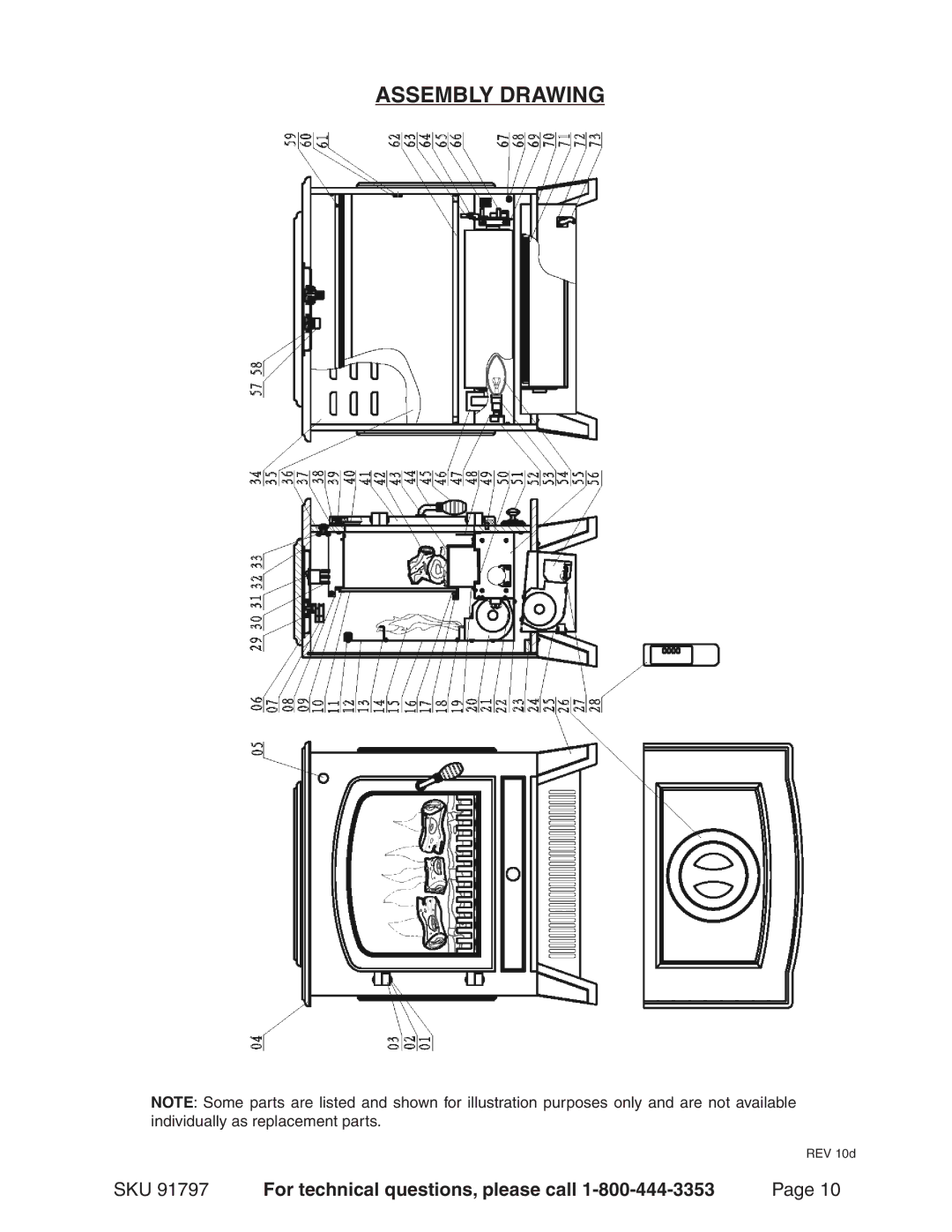 Harbor Freight Tools 91797 operating instructions Assembly Drawing 