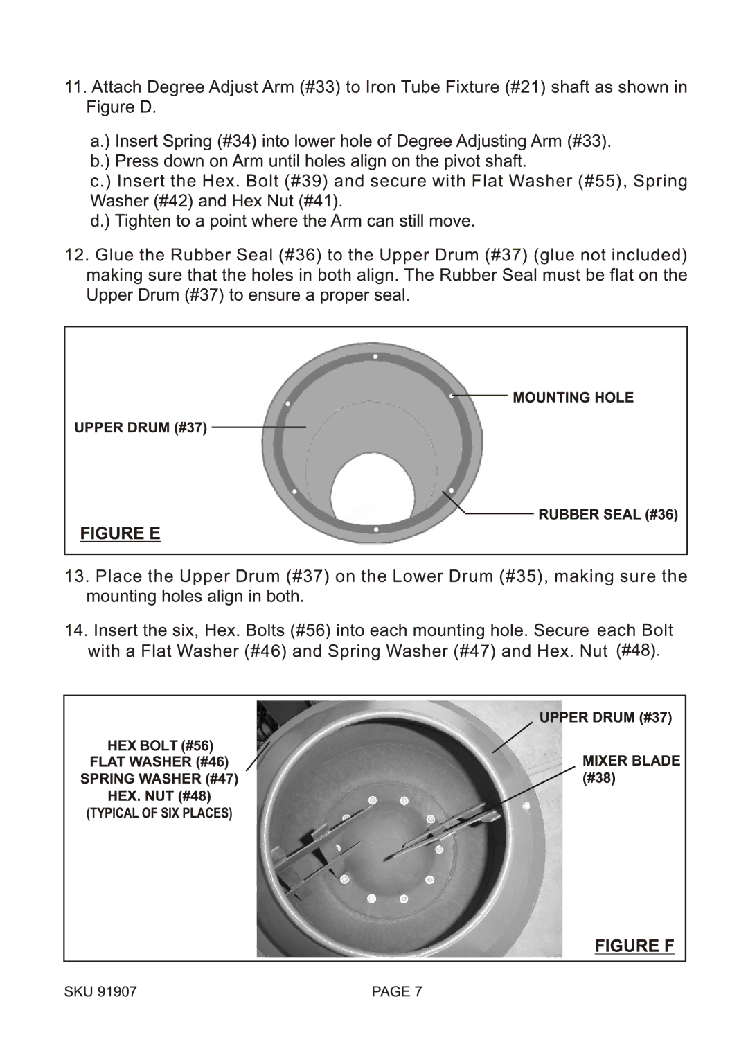 Harbor Freight Tools 91907 manual HEX Bolt #56 