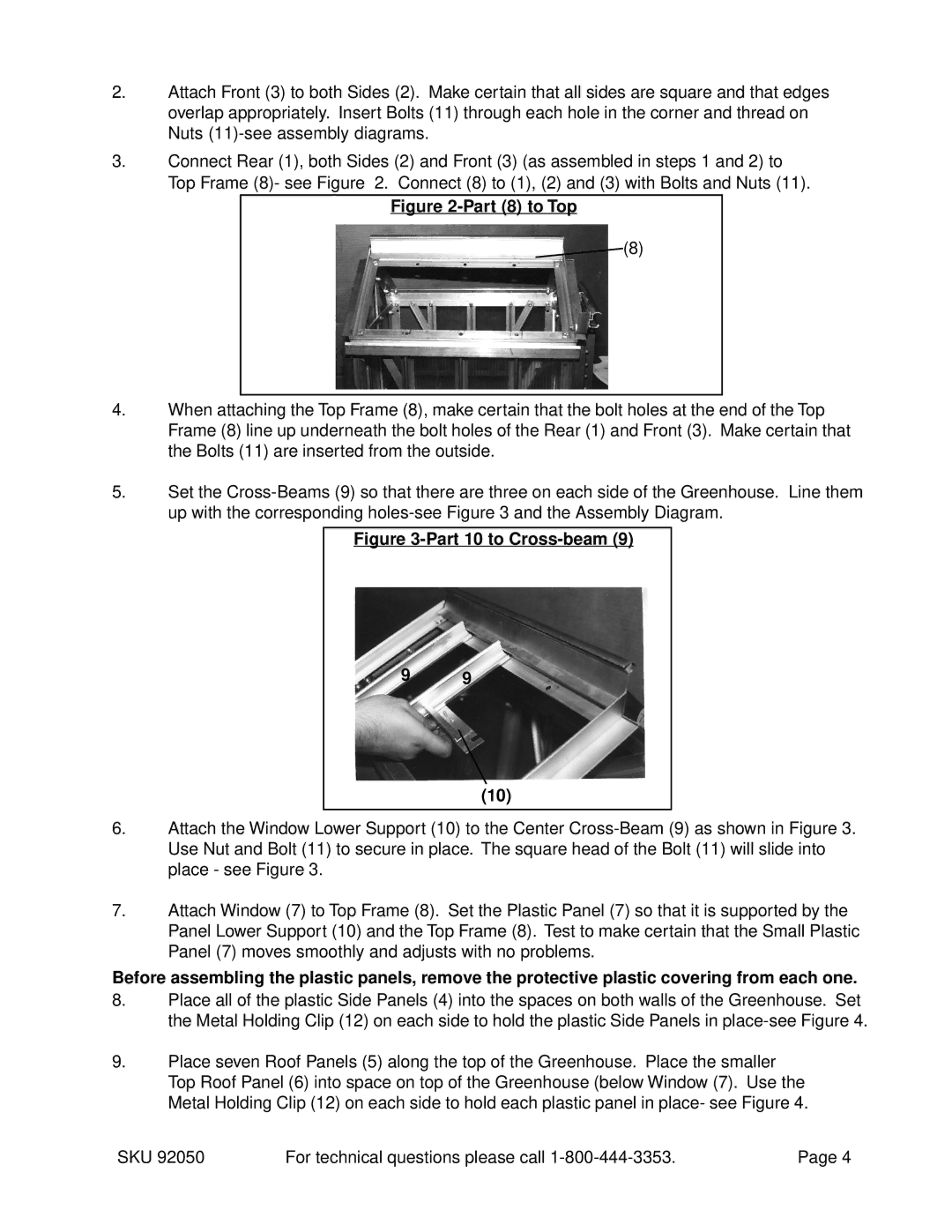 Harbor Freight Tools 92050 operating instructions Part 8 to Top 