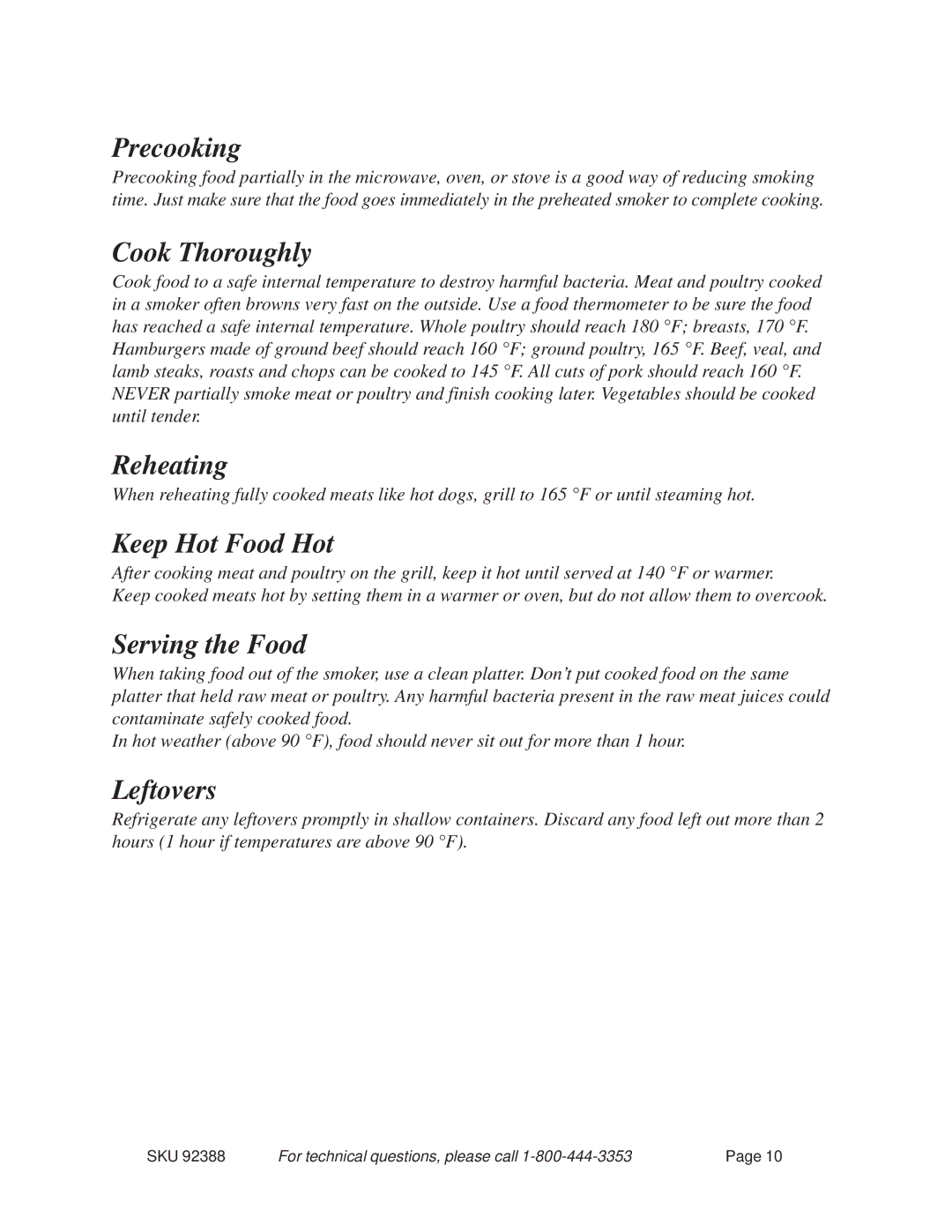 Harbor Freight Tools 92388 operating instructions Reheating 