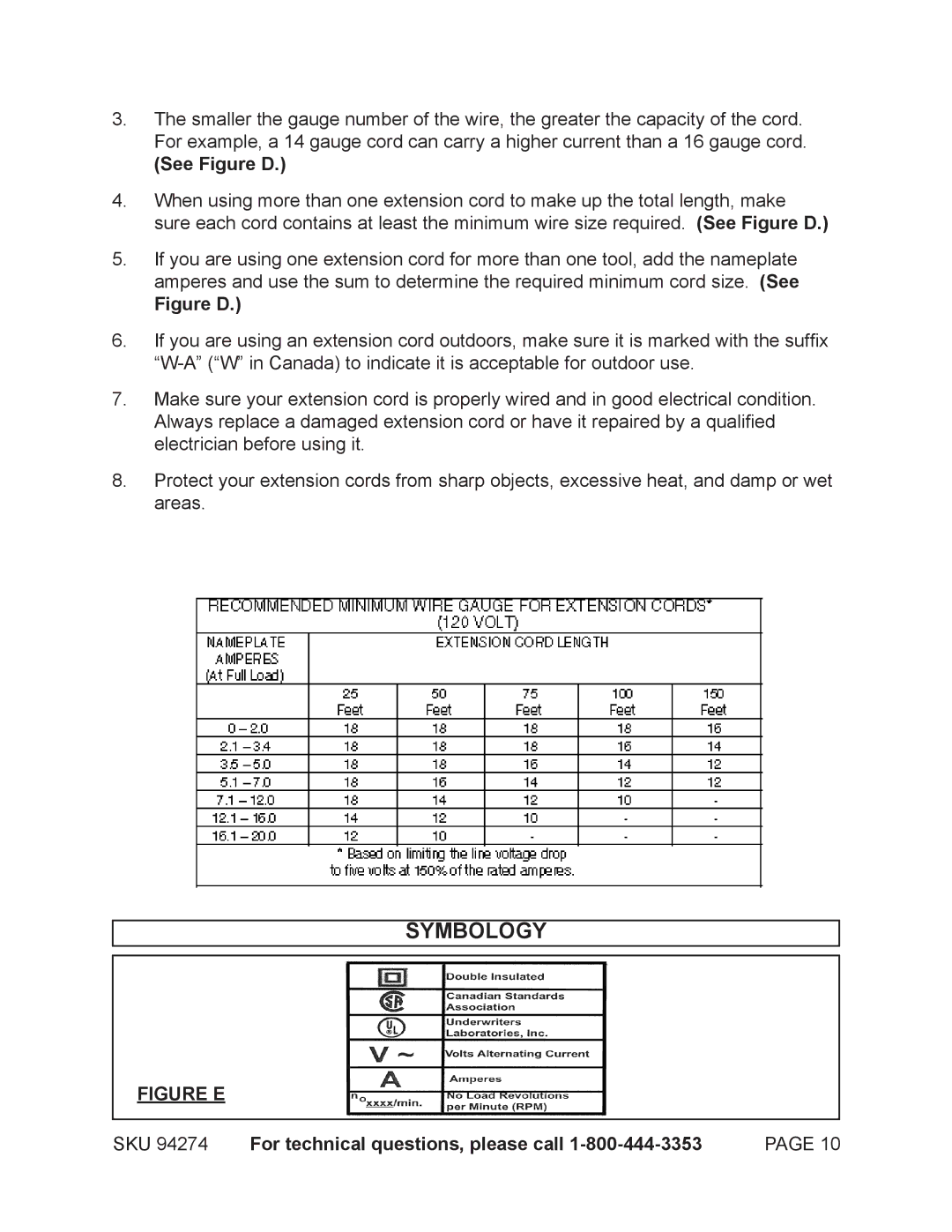 Harbor Freight Tools 92427 manual Symbology, See Figure D 