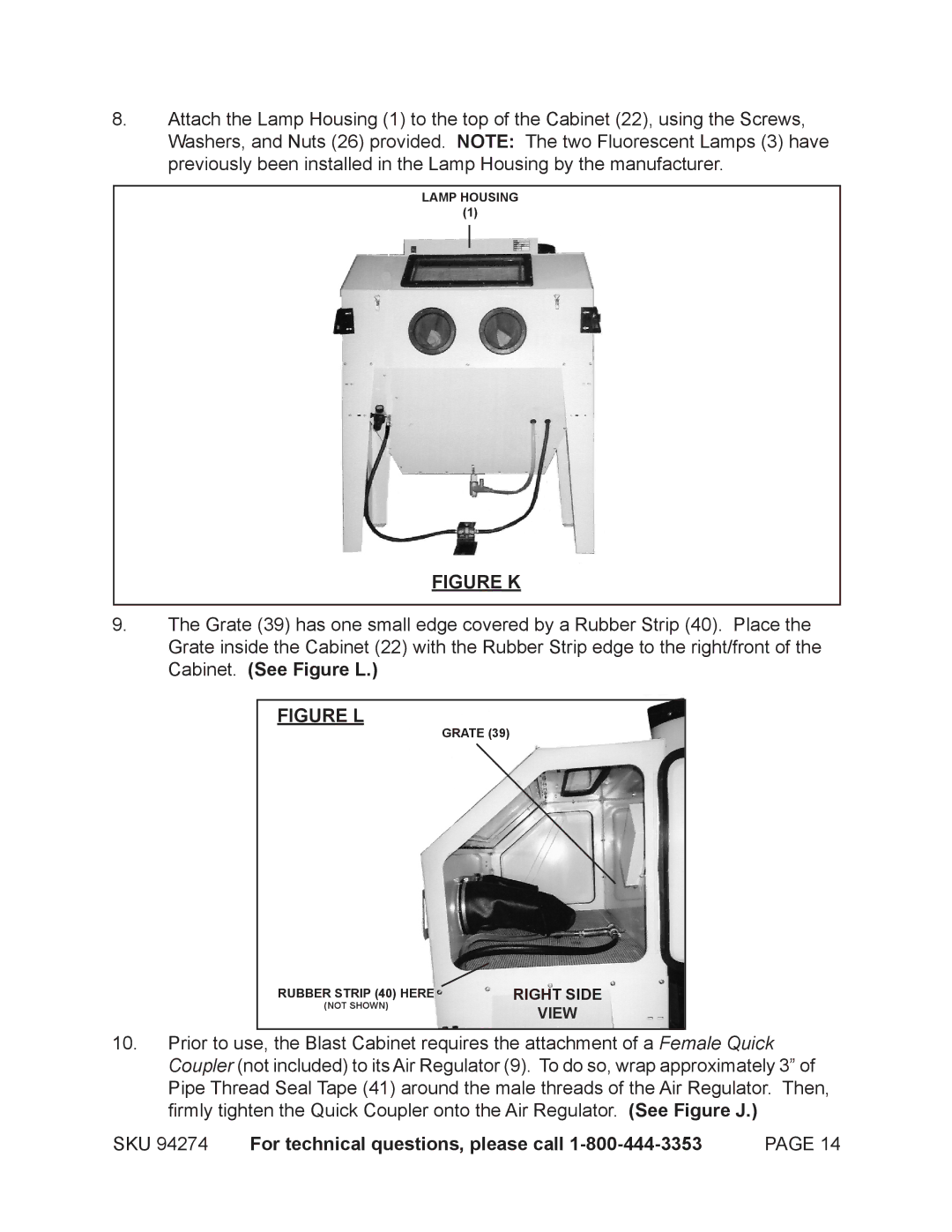 Harbor Freight Tools 92427 manual Figure K 