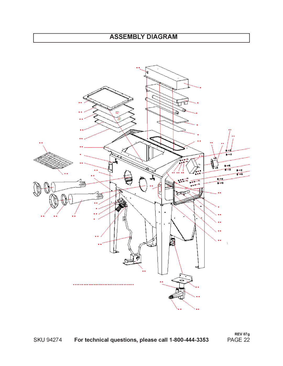 Harbor Freight Tools 92427 manual Assembly Diagram 